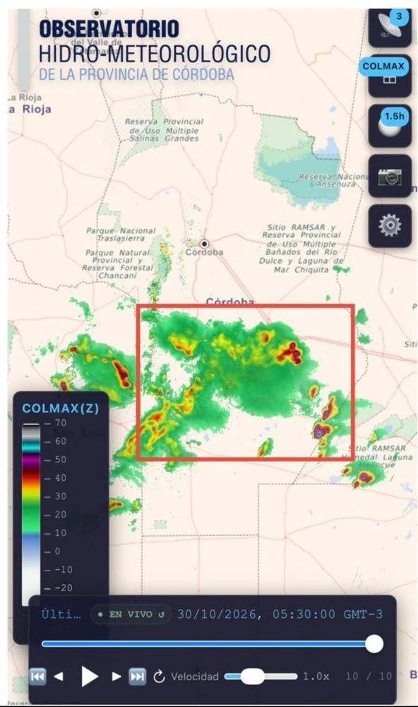 Informe del clima en Córdoba para este viernes 30 de octubre del OHMC.