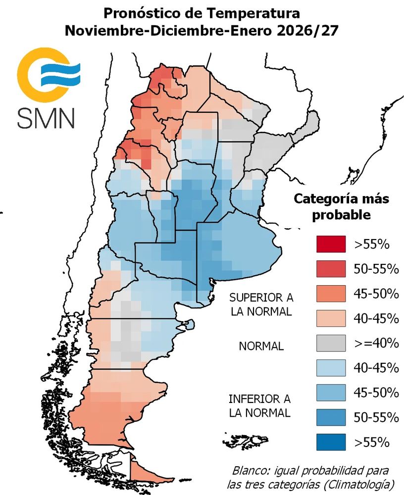 Los resultados del informe del SMN.