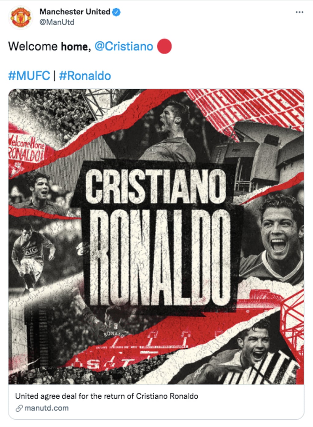 Cristiano Ronaldo vuelve al Manchester United.