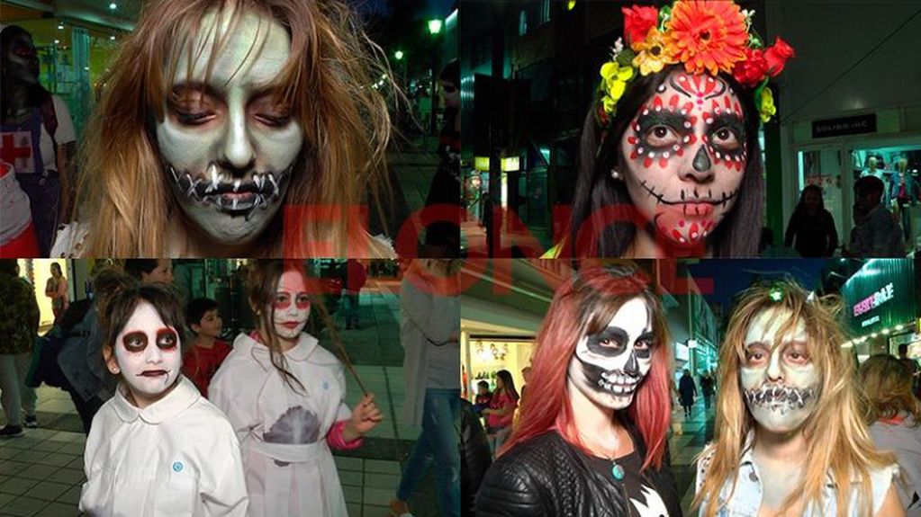 Algunos de los maquillajes que sorprendieron y asustaron en Paraná.