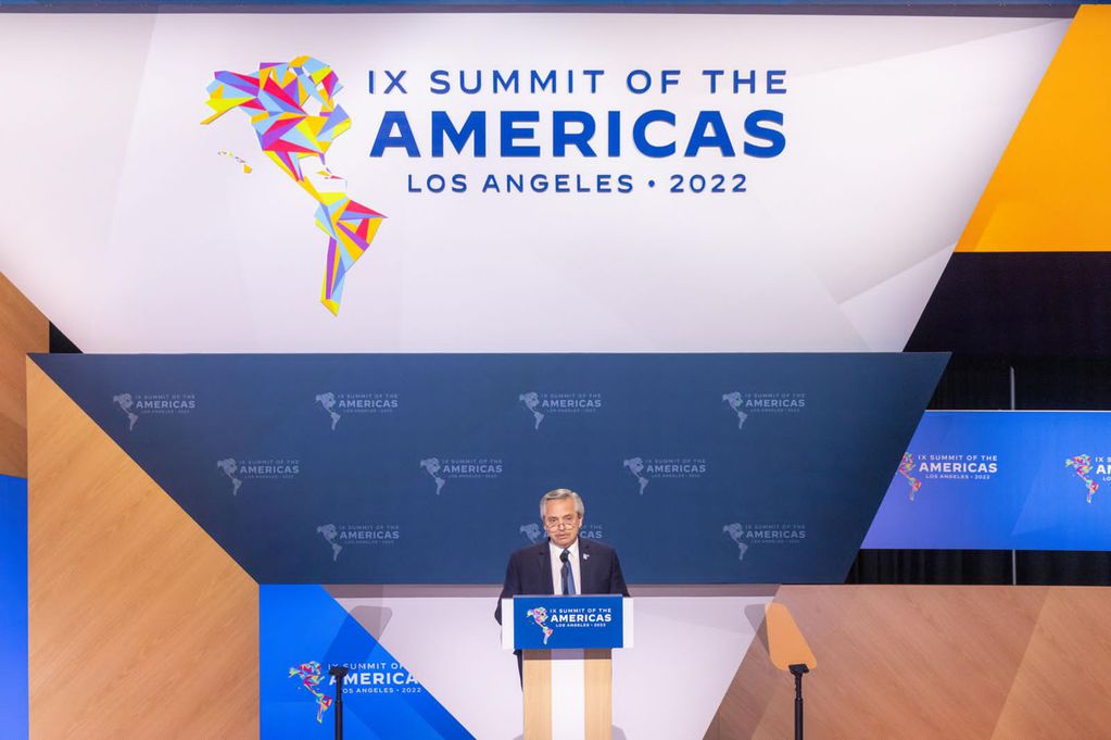 Alberto Fernández, en la Cumbre de las Américas. (Presidencia)