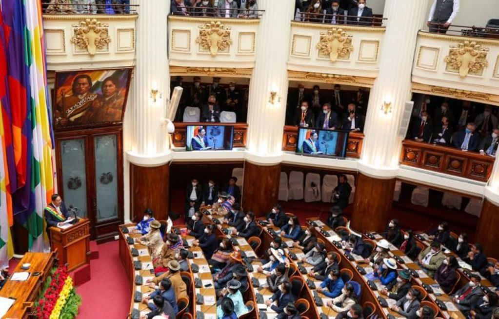 Alberto Fernández participó de la asunción de Arce (Foto: Presidencia)