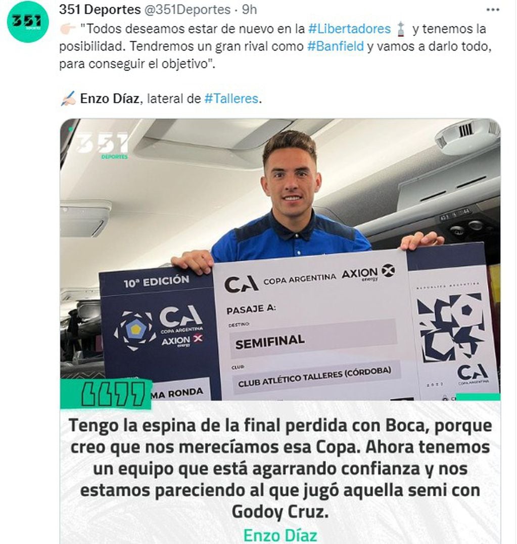 Enzo Díaz, en conferencia de prensa, habló de la "espina clavada" con Boca en Copa Argentina.