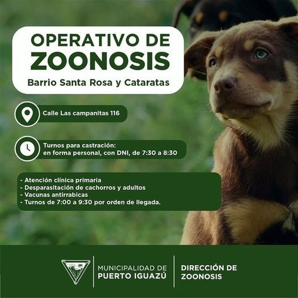 Operativos de Zoonosis en Puerto Iguazú.