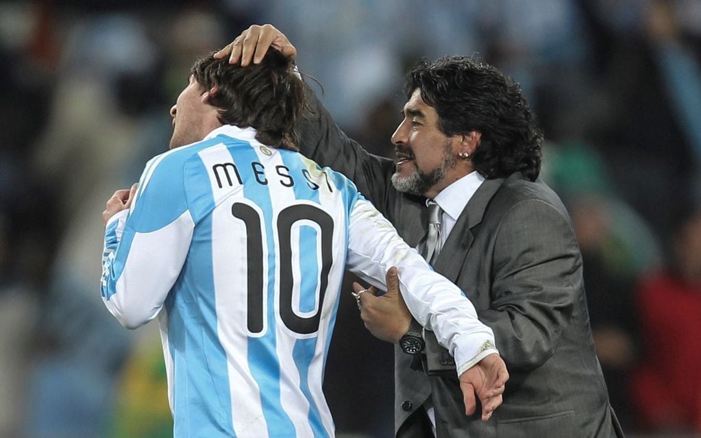 Diego Maradona dirigió a Lionel Messi en la Selección Argentina.