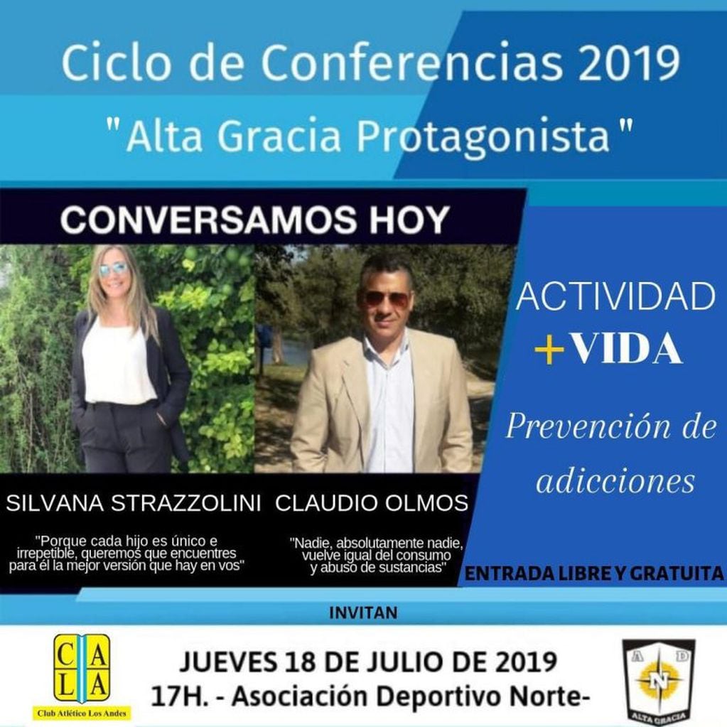 Jornada "Actividad + VIDA - Prevención de Adicciones" en Alta Gracia.