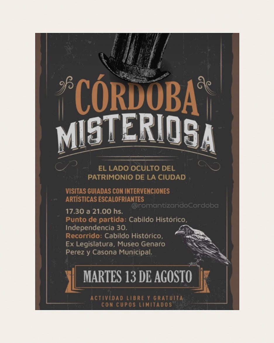 Córdoba Misteriosa será este martes 13 de agosto.