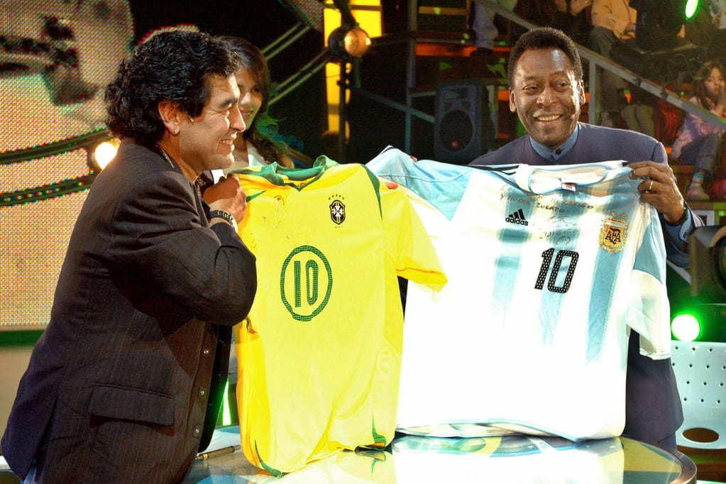 Maradona y Pelé en "La Noche del Diez".