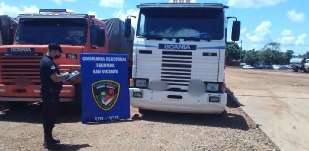 San Vicente: dos camiones fueron secuestrados por transportar maíz y soja ilegales,