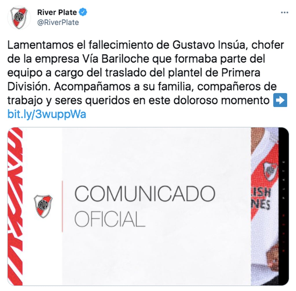 River comunicó la muerte de Gustavo Insúa, chofer del equipo.