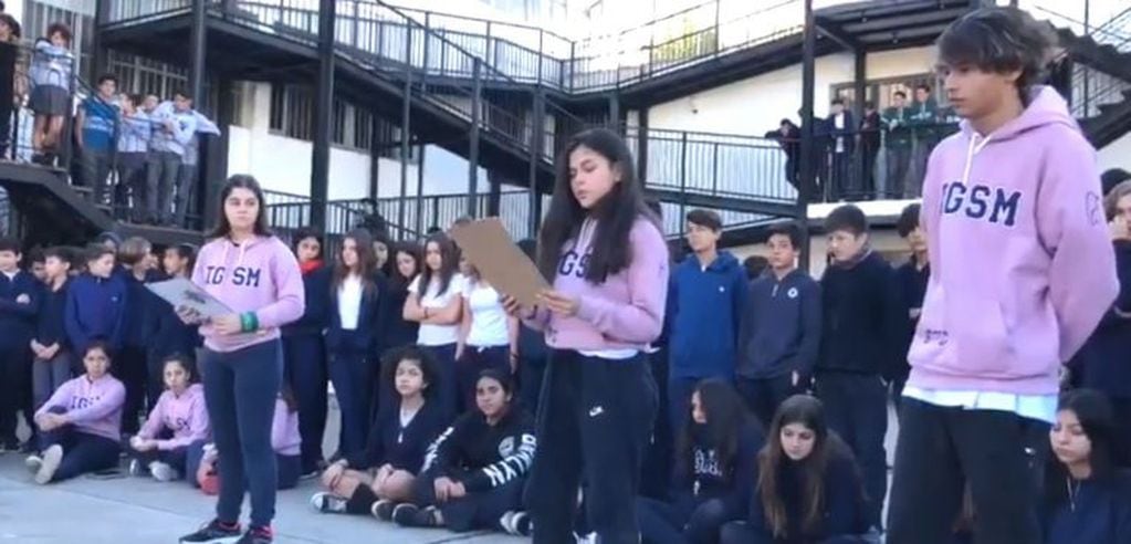 Los alumnos del Instituto San Martín de Villa Allende y la denuncia por presunto acoso a las chicas por parte de un docente. (Captura video)