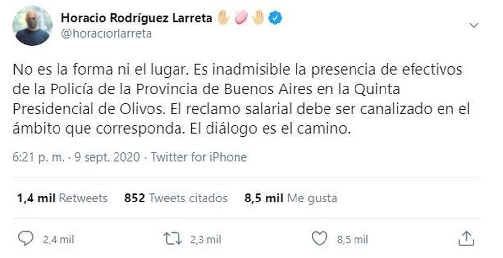 Horacio Rodríguez Larreta (Captura: Twitter)