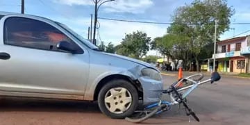 Accidente vial en Posadas: un ciclista lesionado