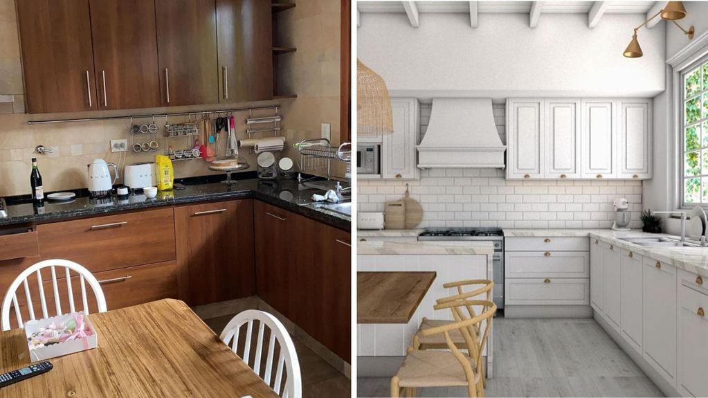 El antes y después de la cocina de Lourdes Sánchez