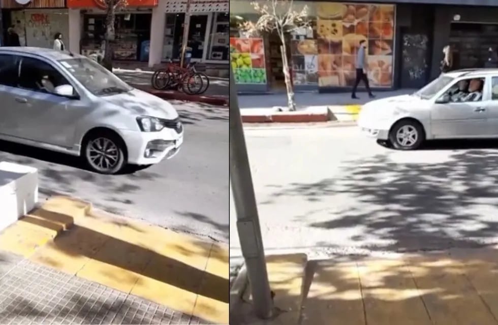 "Las sillas de ruedas deberían bajar por la senda peatonal", reclama en el video.