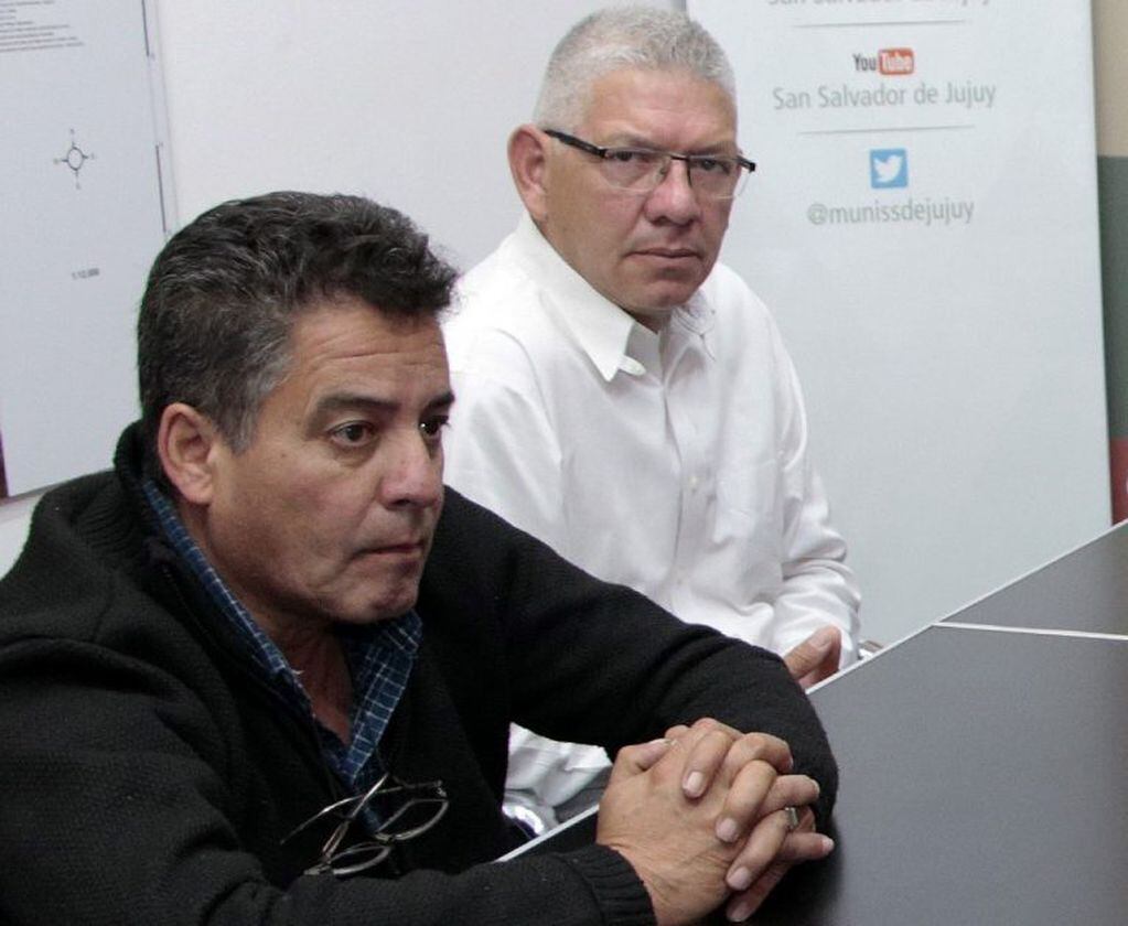 Nicolas Abett, secretario gremial, y Sergio Lobo, secretario general de la UTA Jujuy.