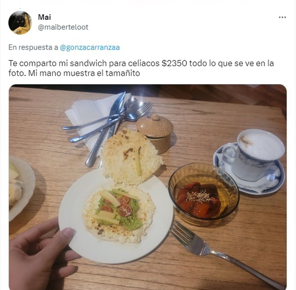 Le cobraron más de 2300 pesos por un sándwich para celíacos diminuto