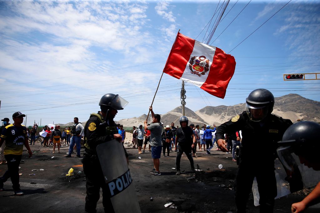 Perú. Las protestas contra el gobierno de Dina Boluarte llevan un mes. Foto: AP.
