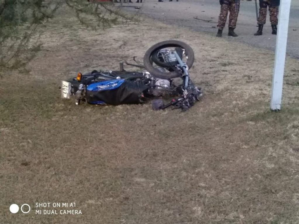 Asi quedó la moto luego del accidente.