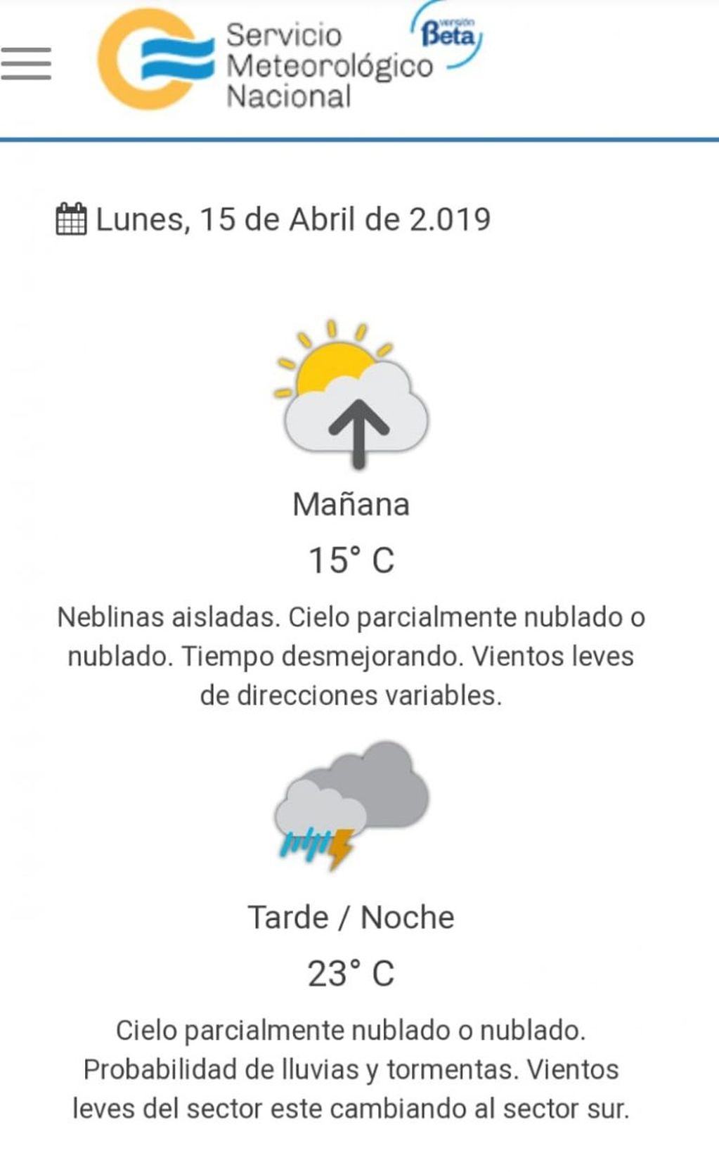 Clima de hoy