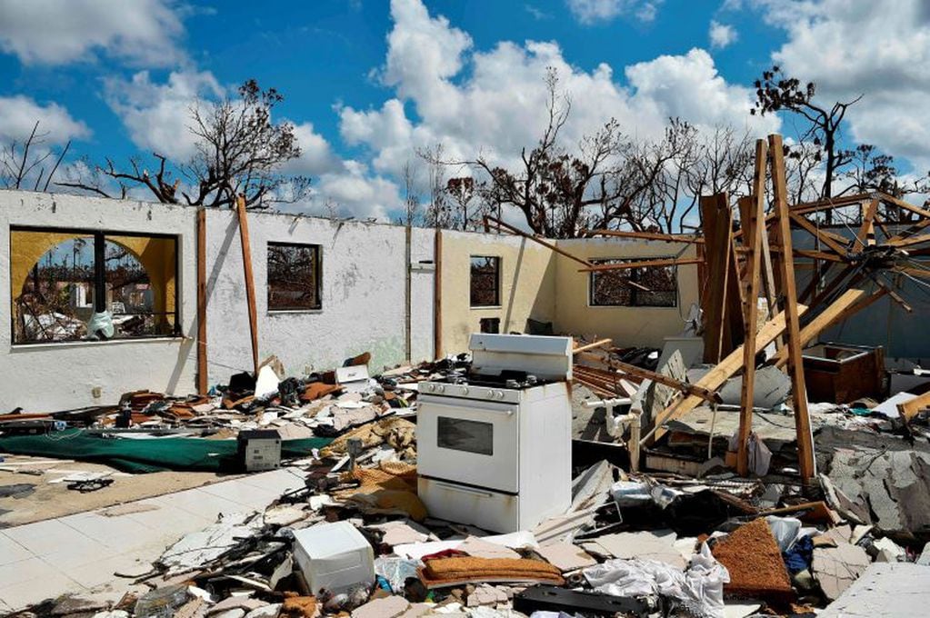 Así se veía Freeport, en la isla de Gran Bahama, el 10 de septiembre de 2019. Se desconoce el paradero de unas 2.500 personas en las Bahamas tras el huracán Dorian. Crédito: Leila MACOR / AFP.