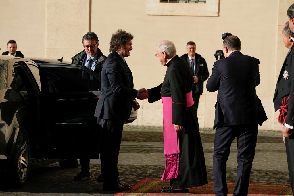 Javier Milei en El Vaticano. Foto: AP