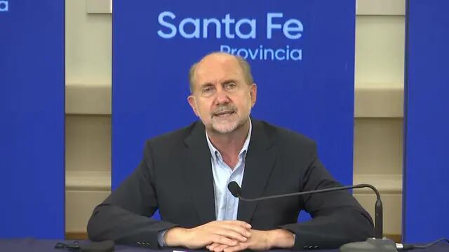 Mensaje de Omar Perotti, anunciando mayores restricciones en los departamentos de Rosario y San Lorenzo