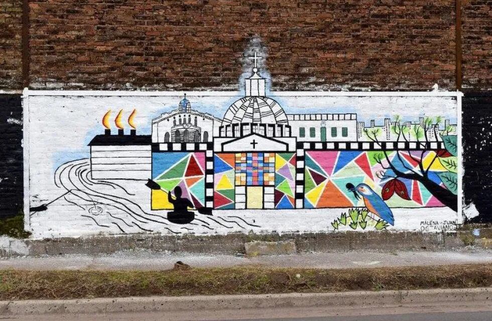 Uno de los cinco murales que compiten por el premio de $5 mil. (Municipalidad San Nicolás)