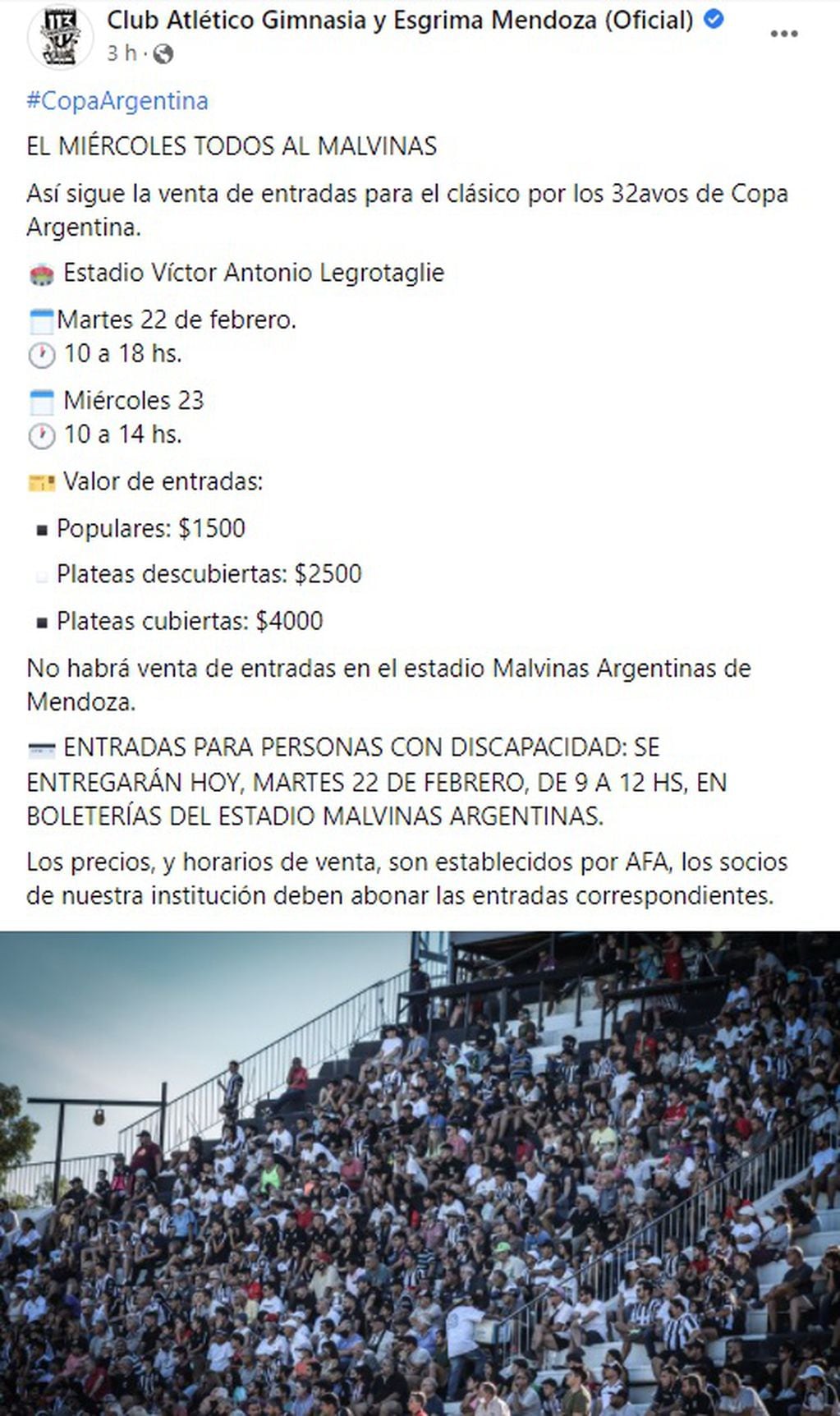 Gimnasia y una convocatoria que promete ser histórica en el Malvinas Argentinas.