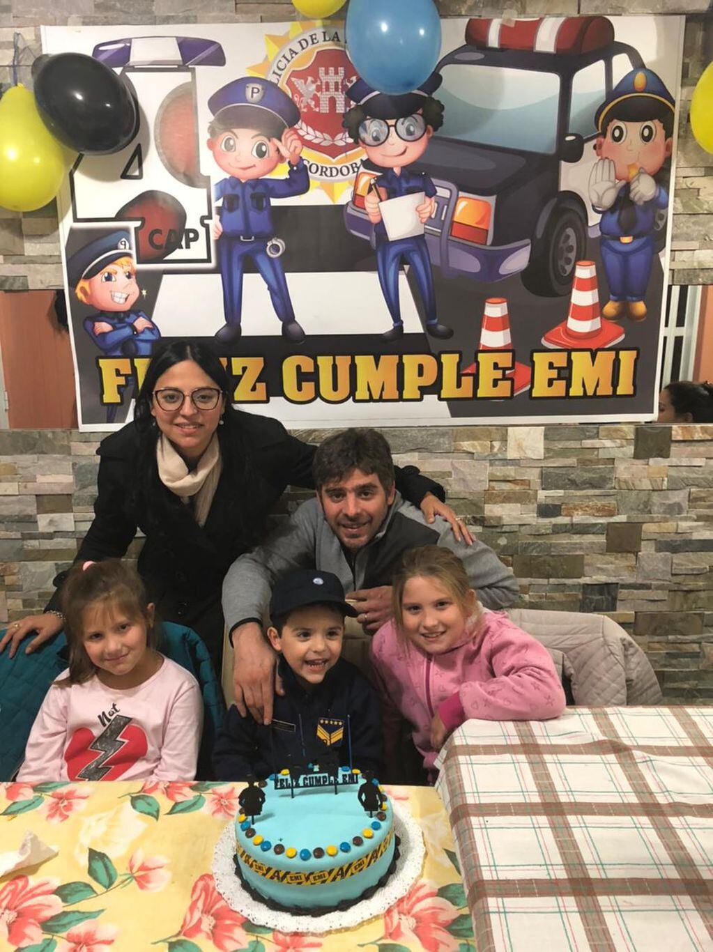 Familia Boschetto en el cumpleaños de Emiliano.