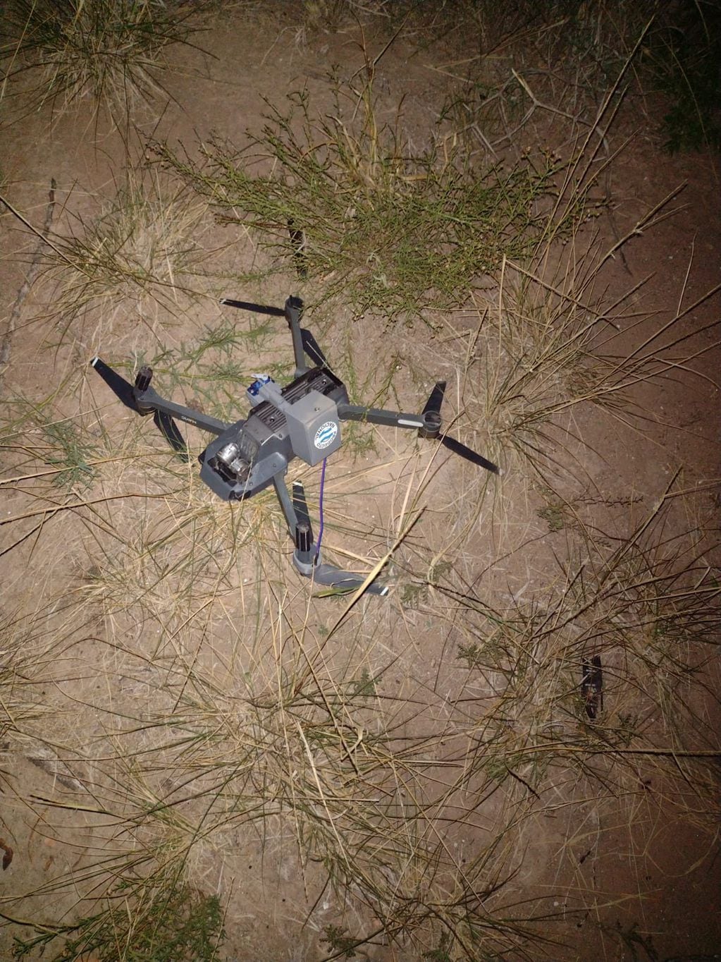El drone secuestrado. (Policía)