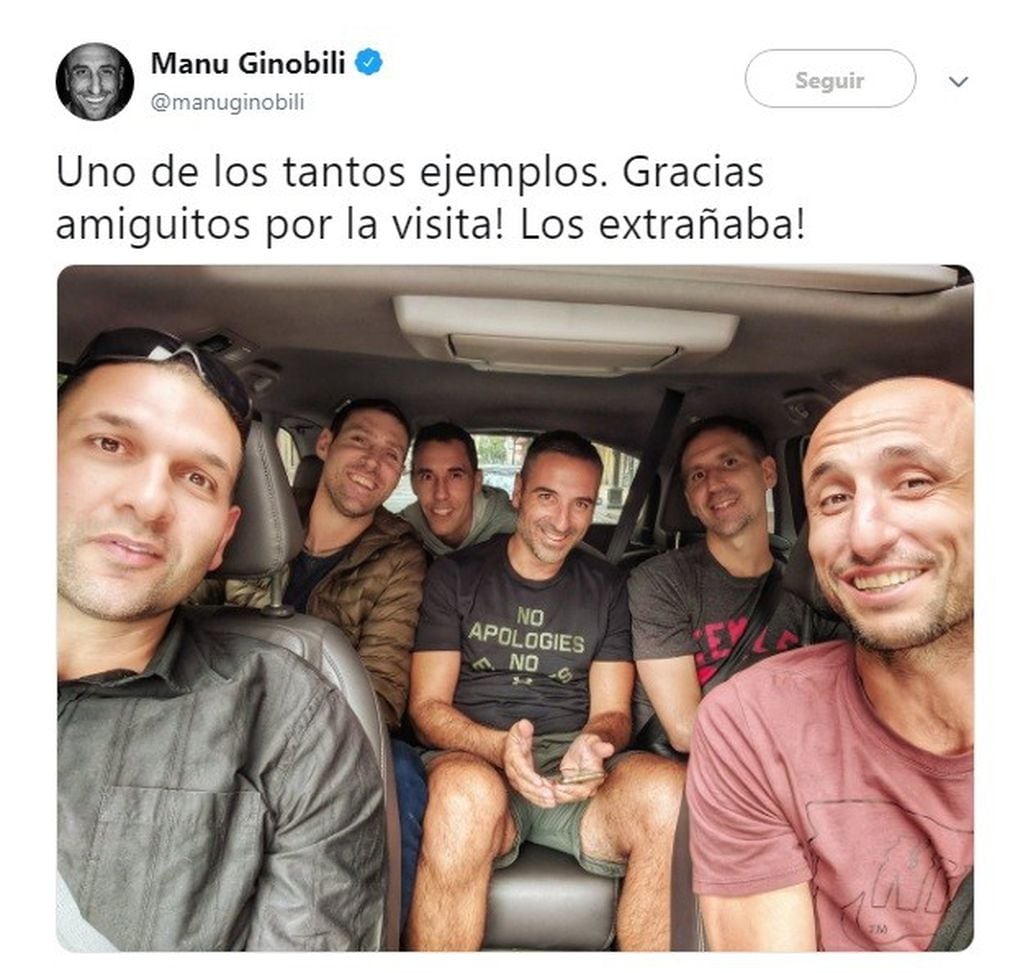 Manu Ginóbili y la Generación Dorada. (Twitter/@manuginobili)