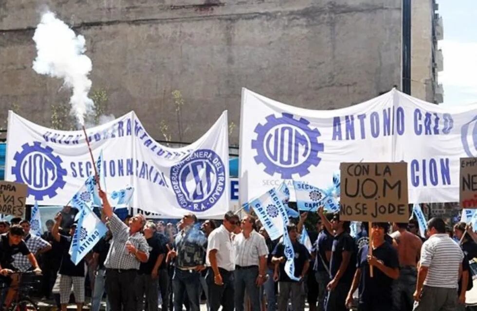 Protesta de trabajadores de la UOM. (Foto: Web)