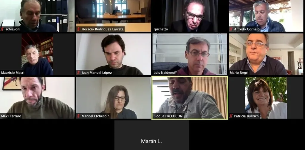 Encuentro virtual de Juntos por el Cambio. (Captura de pantalla)