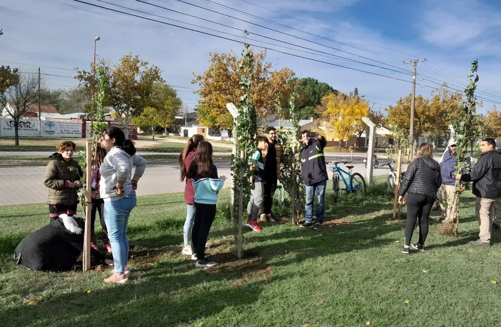 En el Día Internacional de la Tierra alumnos de la escuela Nº 9 plantaron árboles