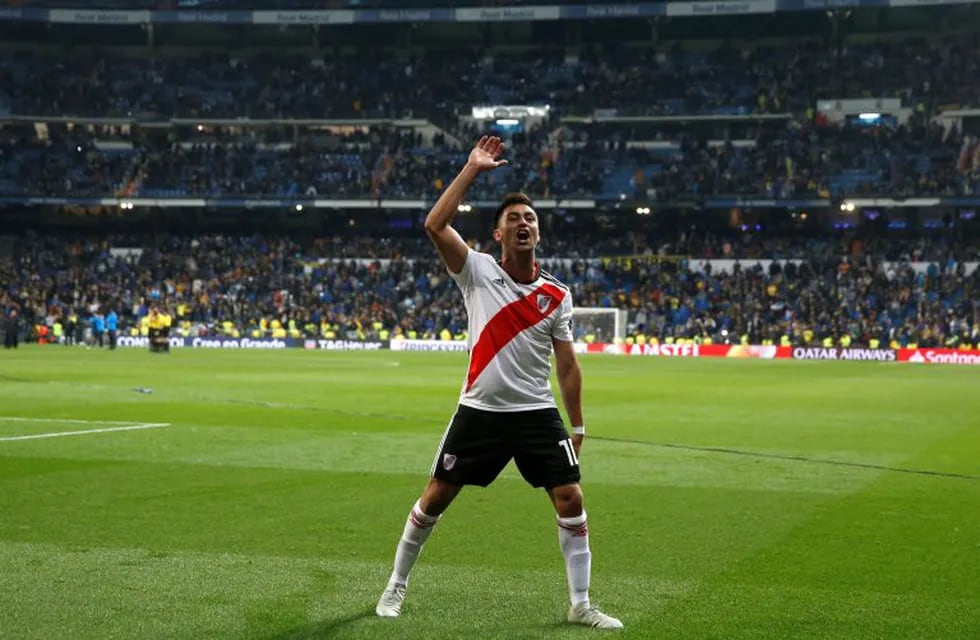 Gonzalo Martínez se mostró feliz por su cierre en esta etapa y dijo que espera volver a River en un futuro. (AP Photo/Andrea Comas)