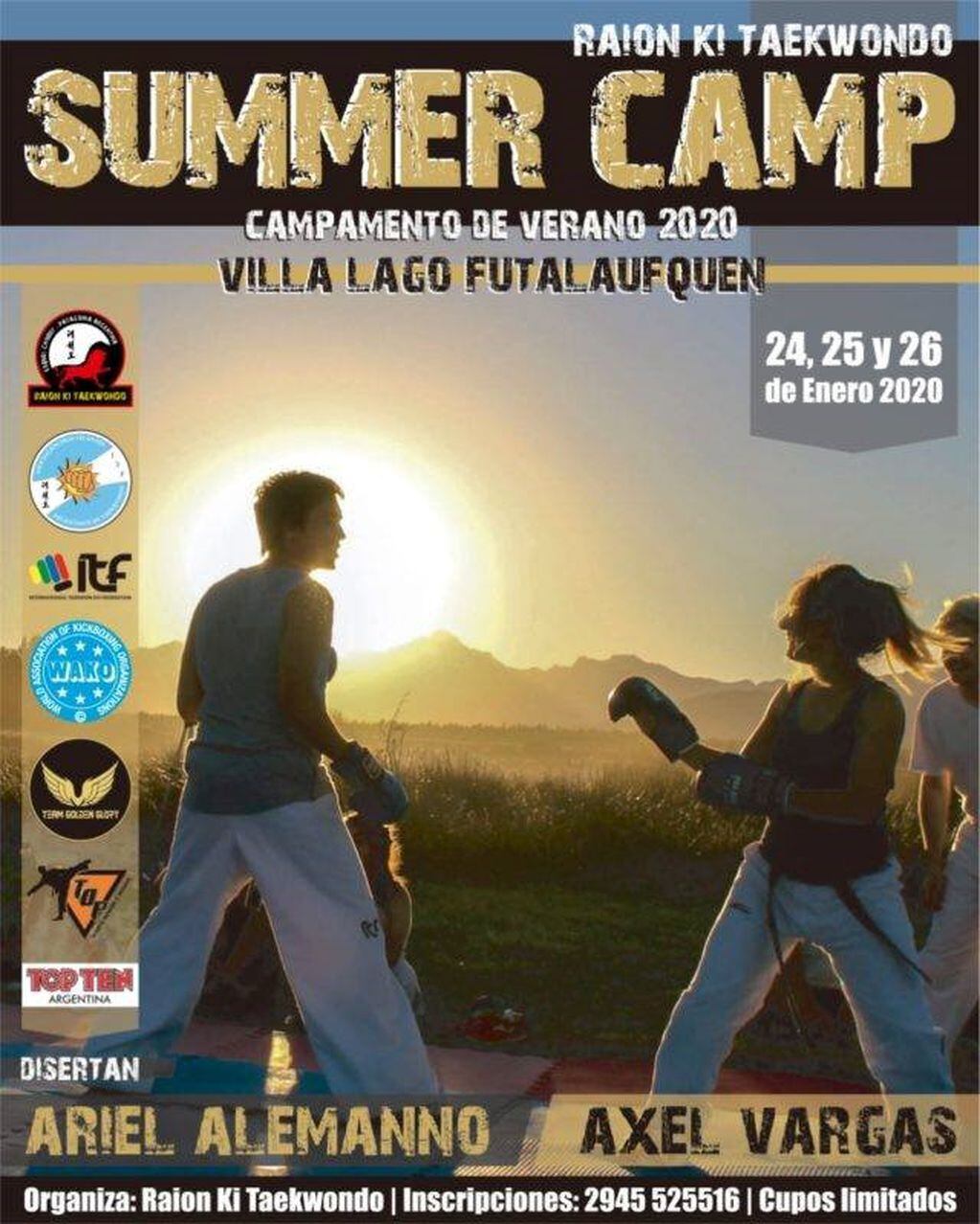 El Summer Camp Esquel se realizará en el Parque Nacional Los Alerces, los días 24,25 y 26 de enero.
Afiiche oficial del campamento.