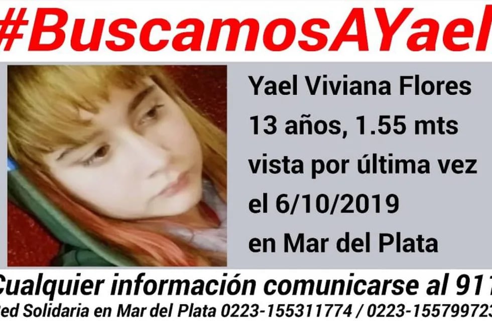 Yael Flores, de 13 años, fue vista por última vez el pasado domingo 6 de Octubre (web).