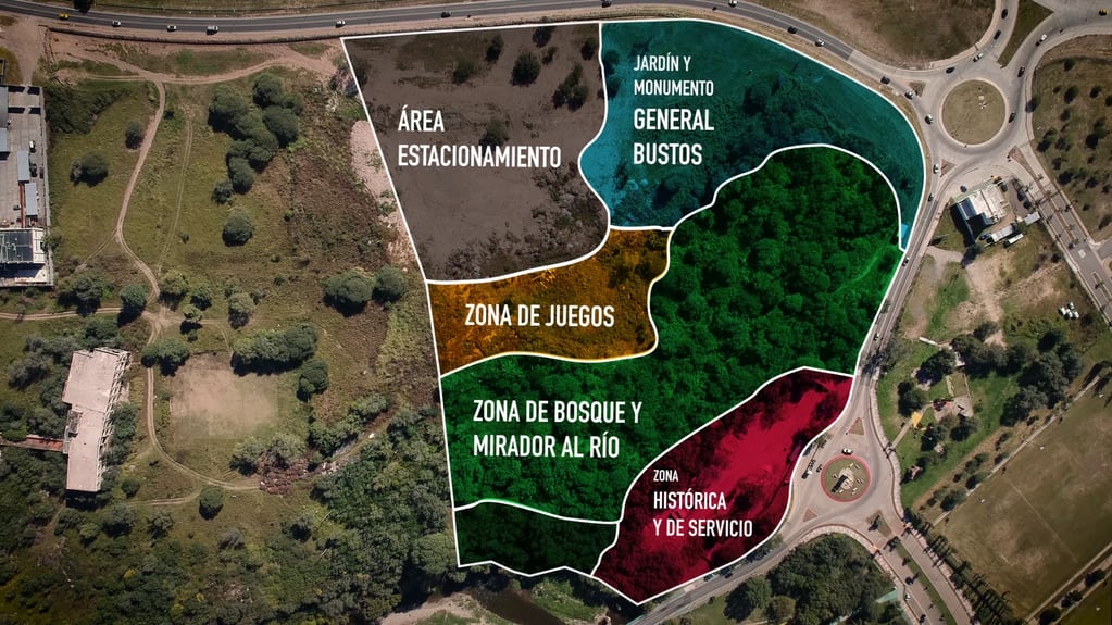 Imágenes de lo que será el parque General Bustos, que se emplazará en la zona noroeste de la ciudad, entre el río Suquía y Circunvalación (Prensa Gobierno de Córdoba).