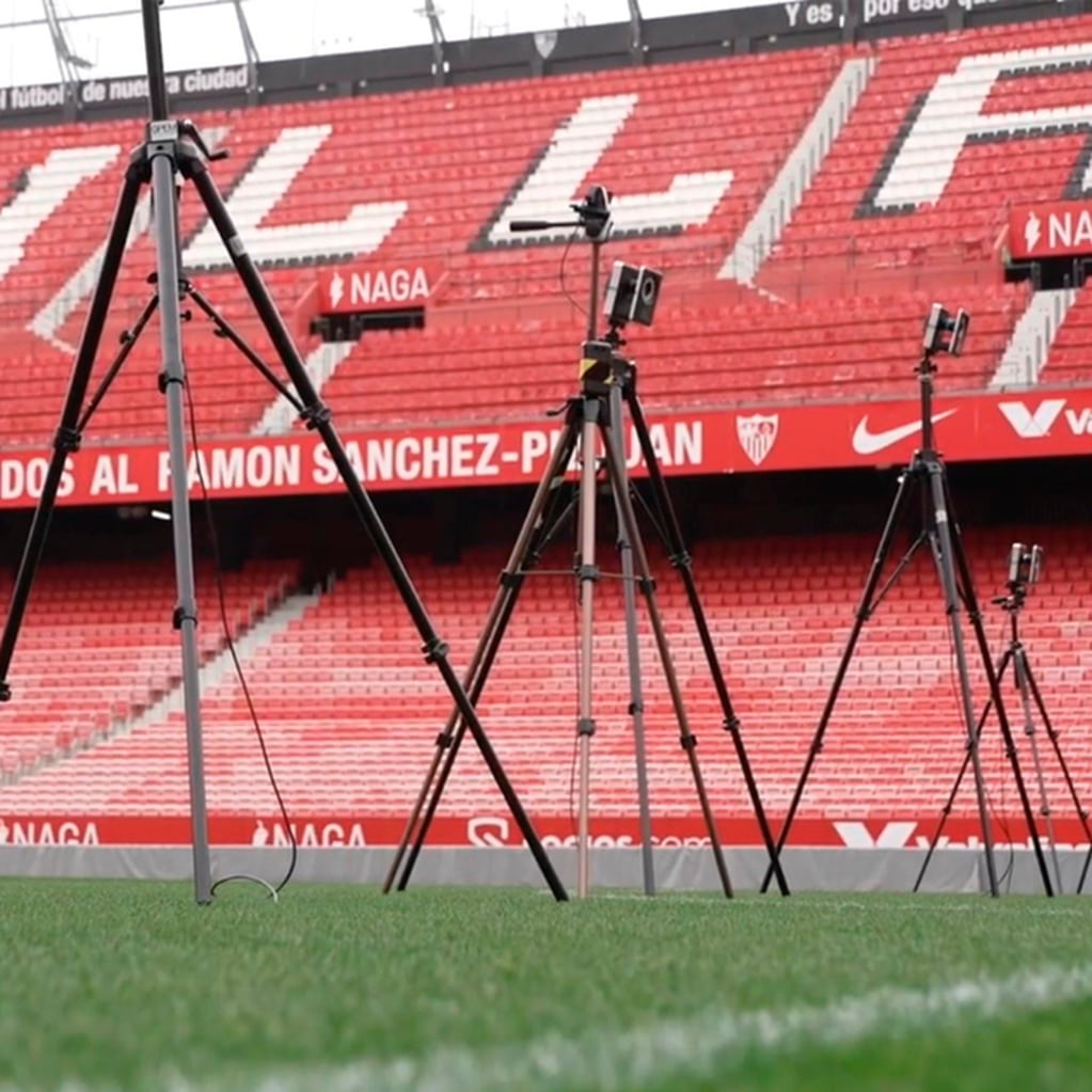 Las cámaras que se utilizaron en las pruebas del offside automático en el estadio del Sevilla.