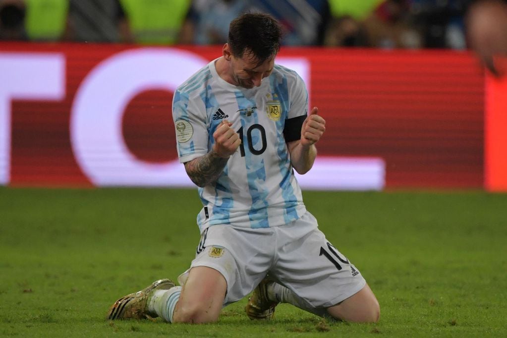 El llanto de Lionel Messi luego de ganar la Copa América.