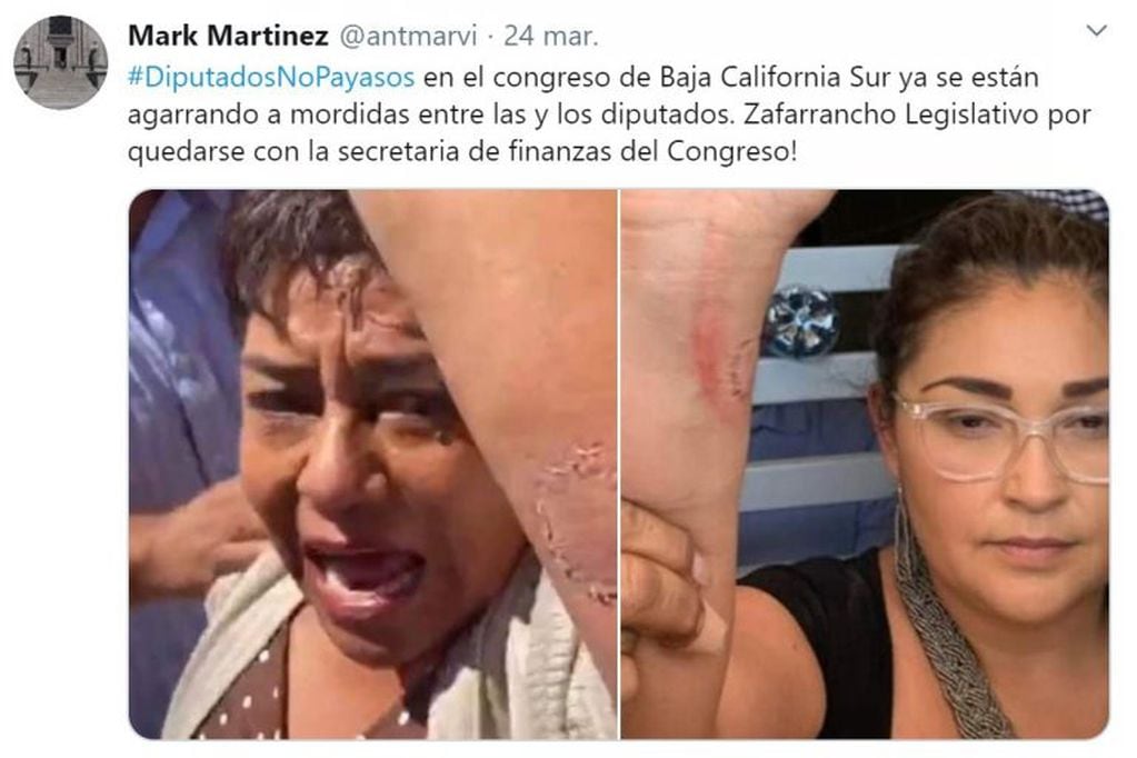 Dos diputadas mexicanas se pelearon a mordiscos (Foto: Twitter)