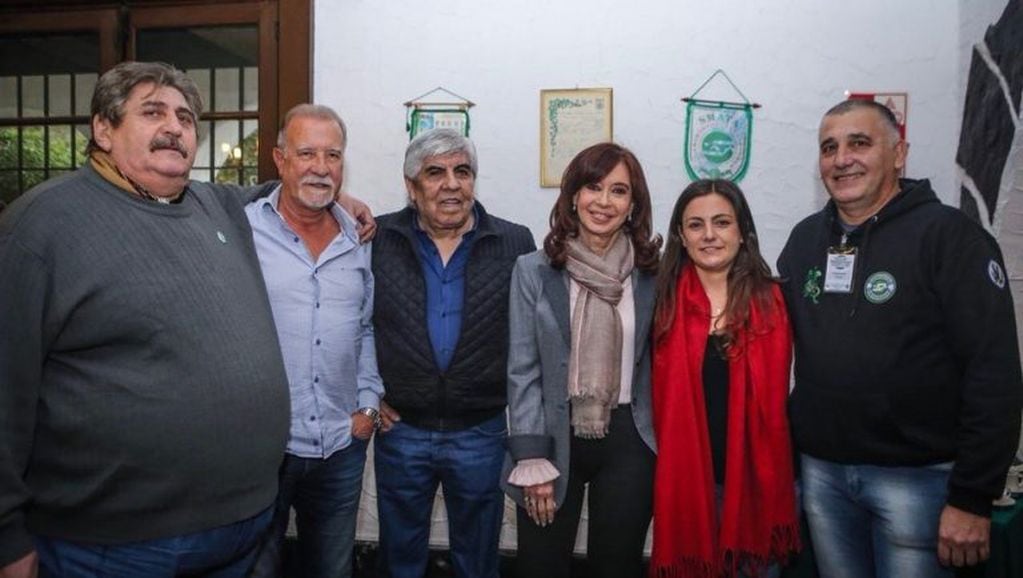 La foto de Hugo Moyano y Cristina Kirchner.