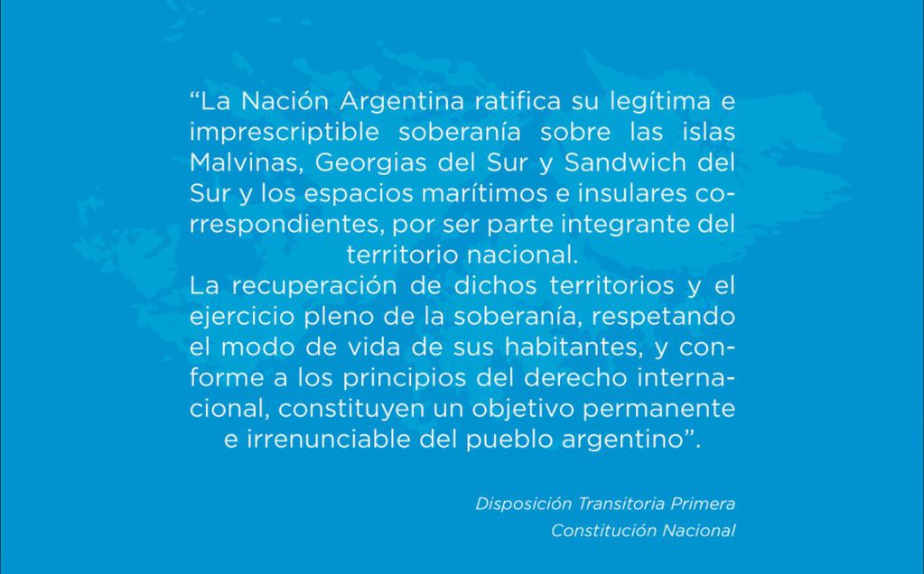 Postura argentina sobre la Causa Malvinas, descripta en nuestra constitución Nacional.