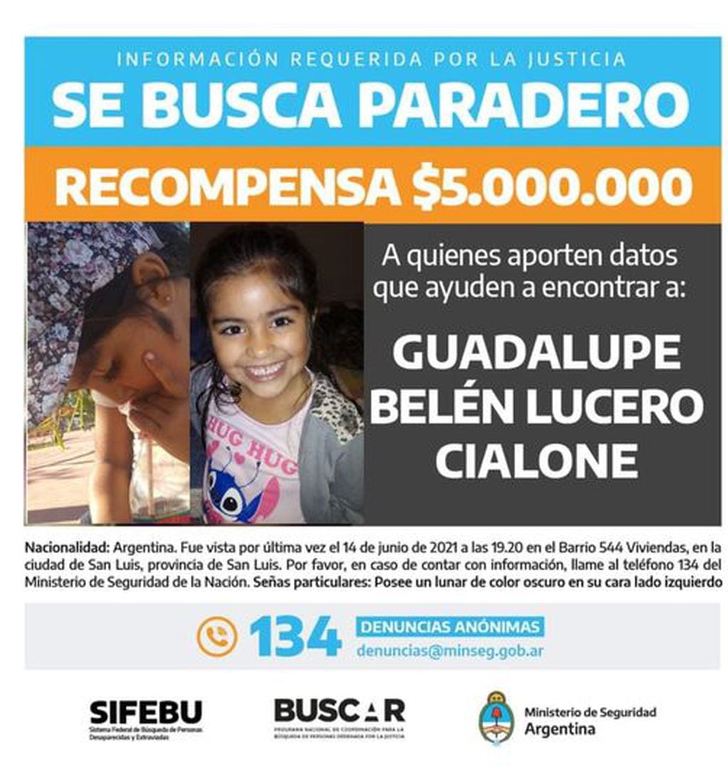 "¡Actualización, ya!", el pedido de Yamila Cialone por la búsqueda nacional de Guadalupe Lucero.