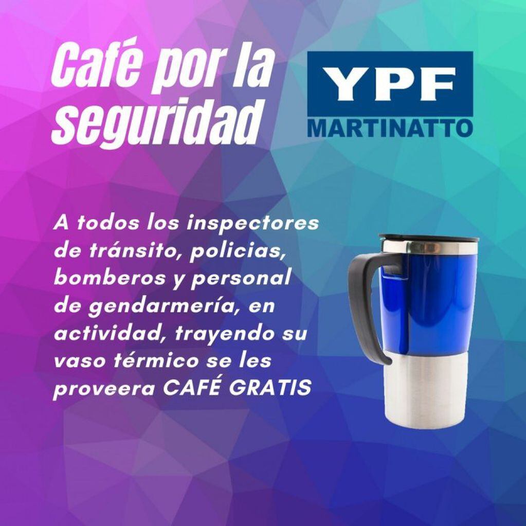 Cafe por la seguridad en Ypf Martinatto Arroyito