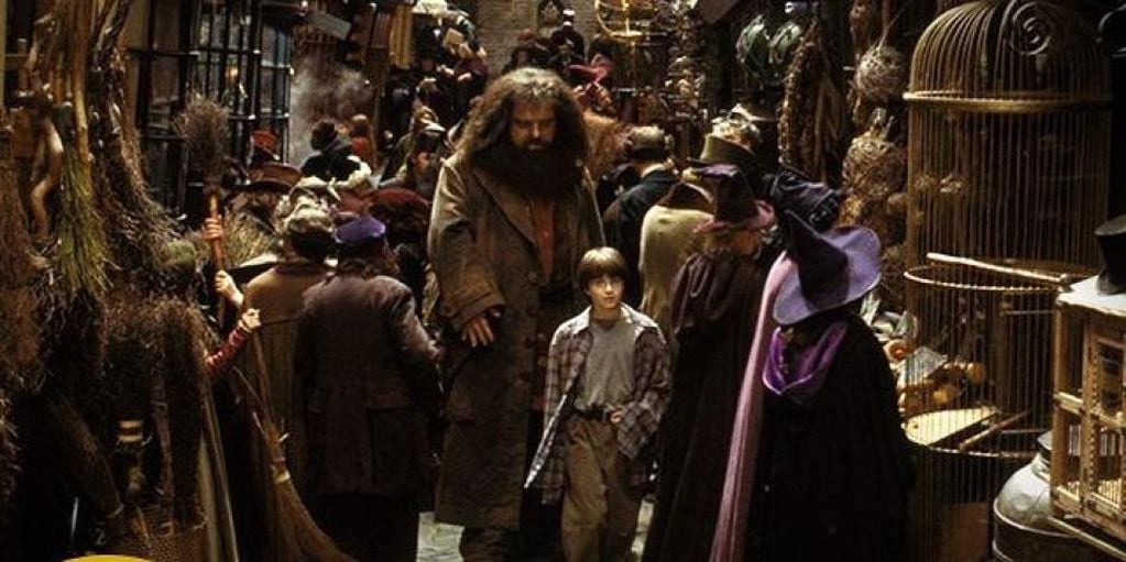 Hagrid y Harry Potter.