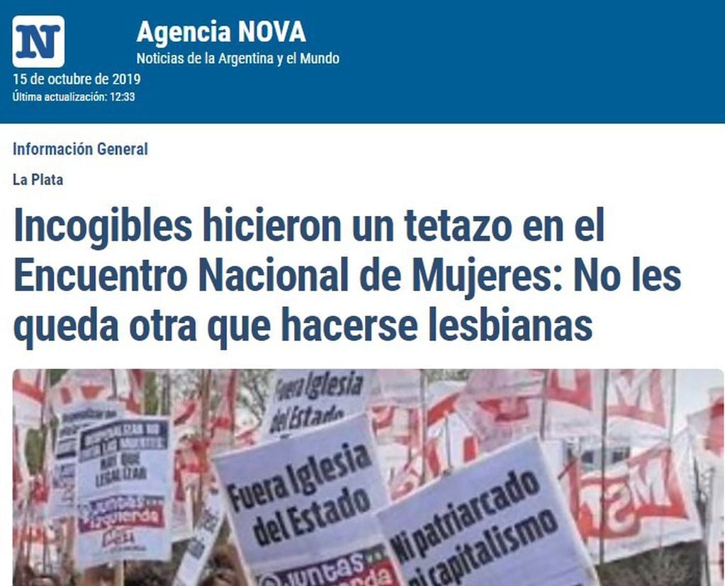 Portal de noticias NOVA, de La Plata (web).
