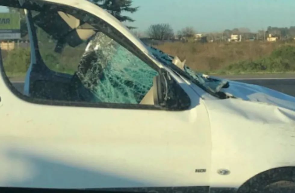 Utilitario chocó con un caballo en la autopista Rosario-Santa Fe y terminó ocasionando un accidente en cadena. (SL24)