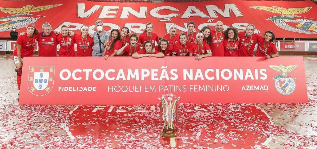 Benfica se consagró campeón del torneo de Primera División de hockey femenino sobre patines de Portugal.